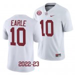 Men's Alabama Crimson Tide #10 JoJo Earle 2022-23 White NCAA College Football Jersey 2403ALRZ6